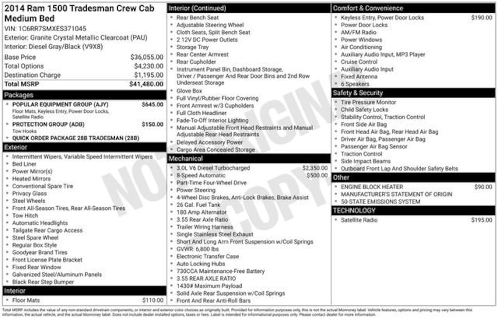 Used 2014 Ram 1500 Tradesman