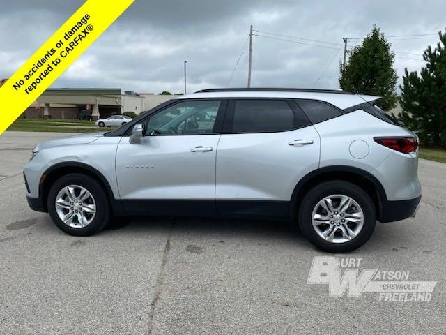 Used 2021 Chevrolet Blazer 2LT with VIN 3GNKBCRSXMS579562 for sale in Freeland, MI