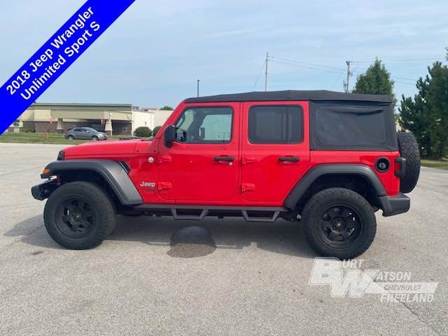 Used 2018 Jeep All-New Wrangler Unlimited Sport S with VIN 1C4HJXDG2JW163070 for sale in Freeland, MI