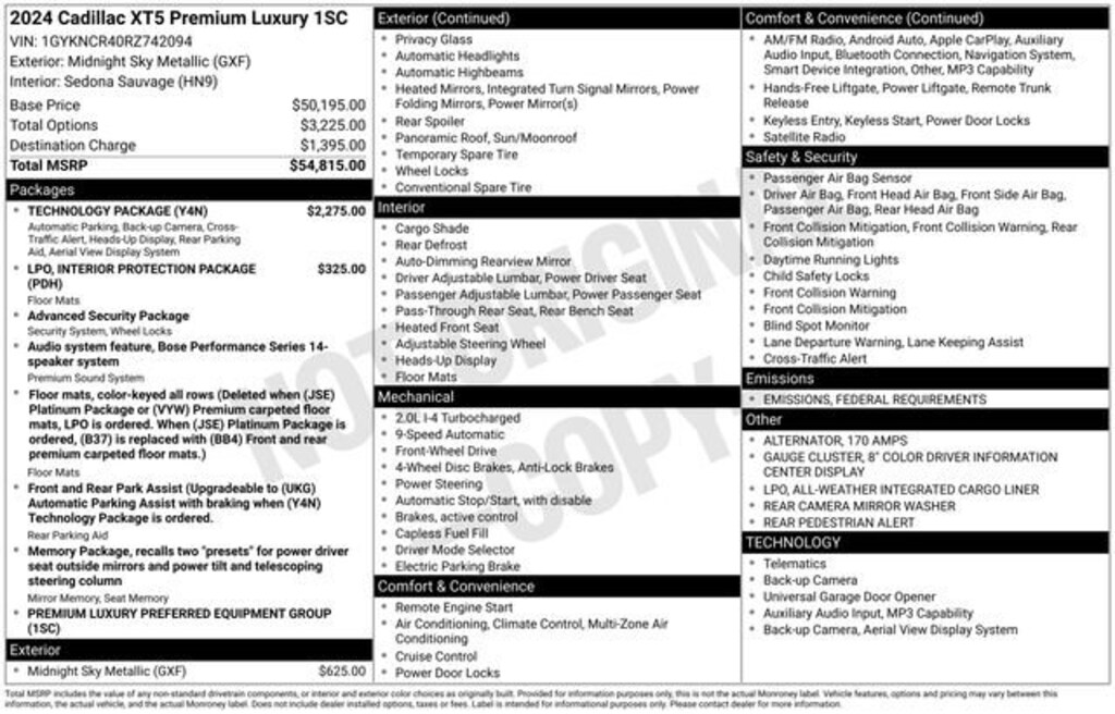 Used 2024 CADILLAC XT5 Premium Luxury SUV