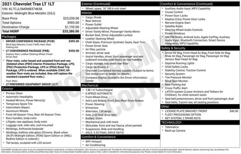 Used 2021 Chevrolet Trax LT SUV