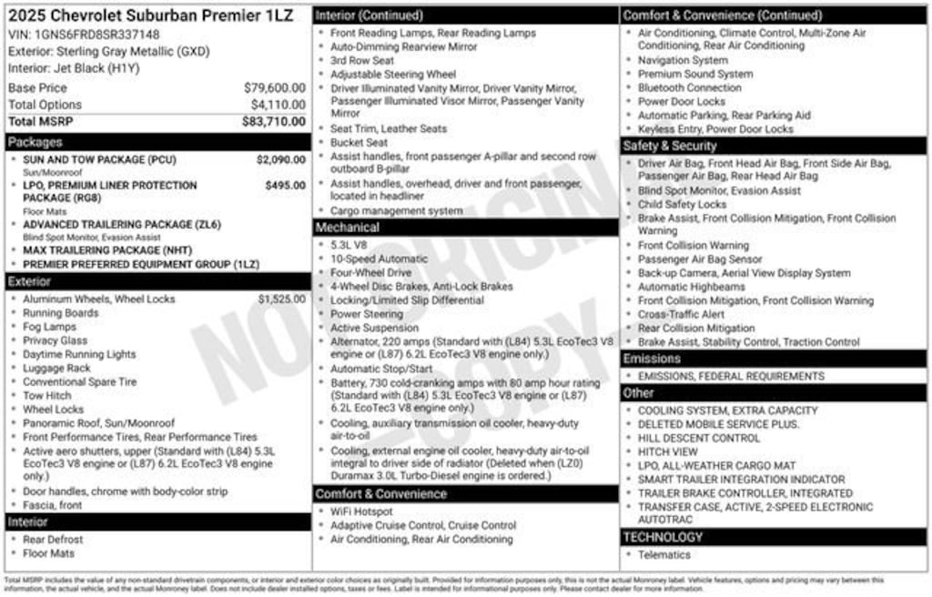 New 2025 Chevrolet Suburban Premier SUV