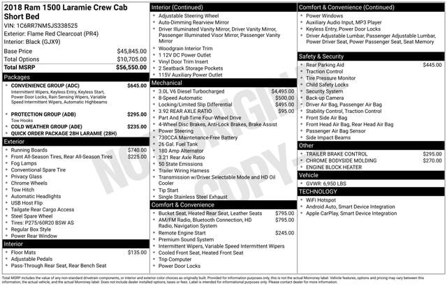 Used 2018 RAM Ram 1500 Pickup Laramie with VIN 1C6RR7NM5JS338525 for sale in Freeland, MI