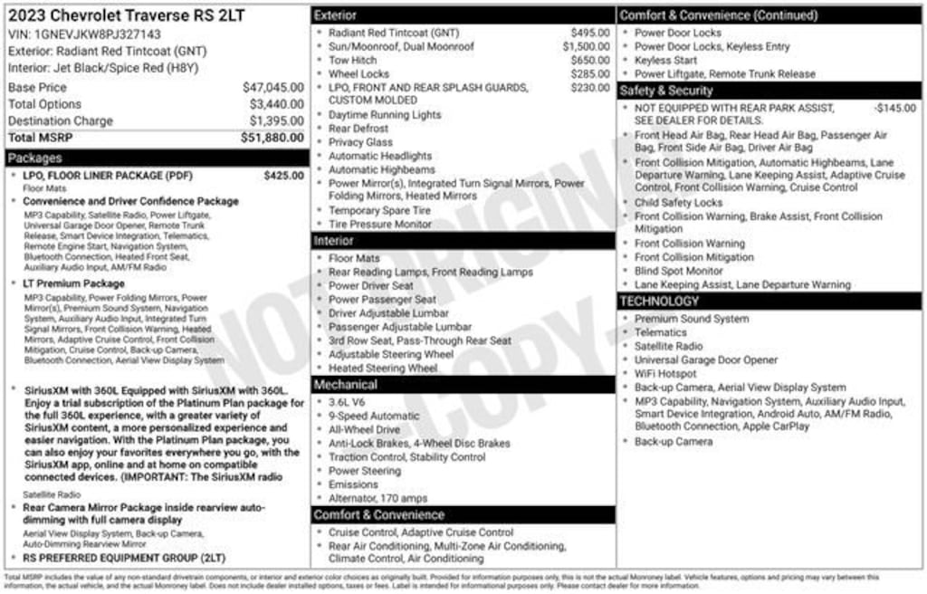 Used 2023 Chevrolet Traverse RS SUV