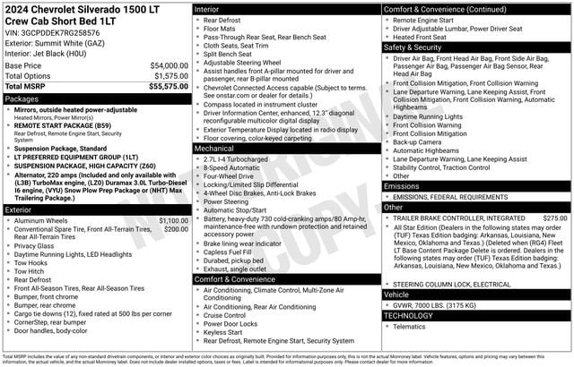 Used 2024 Chevrolet Silverado 1500 LT with VIN 3GCPDDEK7RG258576 for sale in Freeland, MI