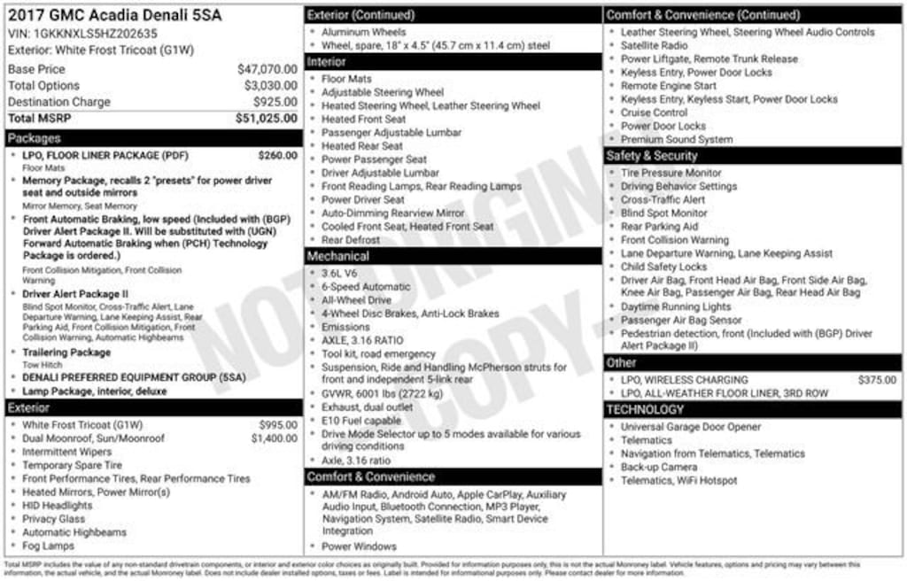 Used 2017 GMC Acadia Denali SUV