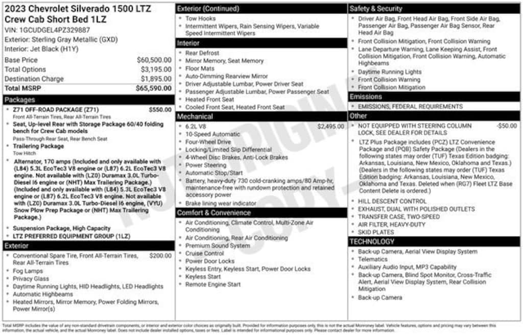 Used 2023 Chevrolet Silverado 1500 LTZ Truck