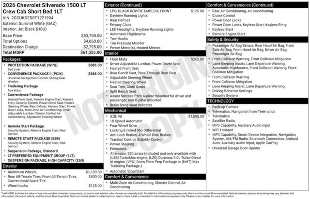 New 2026 Chevrolet Silverado 1500 LT Truck
