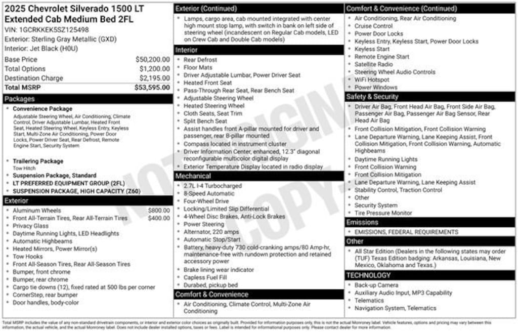 Used 2025 Chevrolet Silverado 1500 LT (2FL) Truck