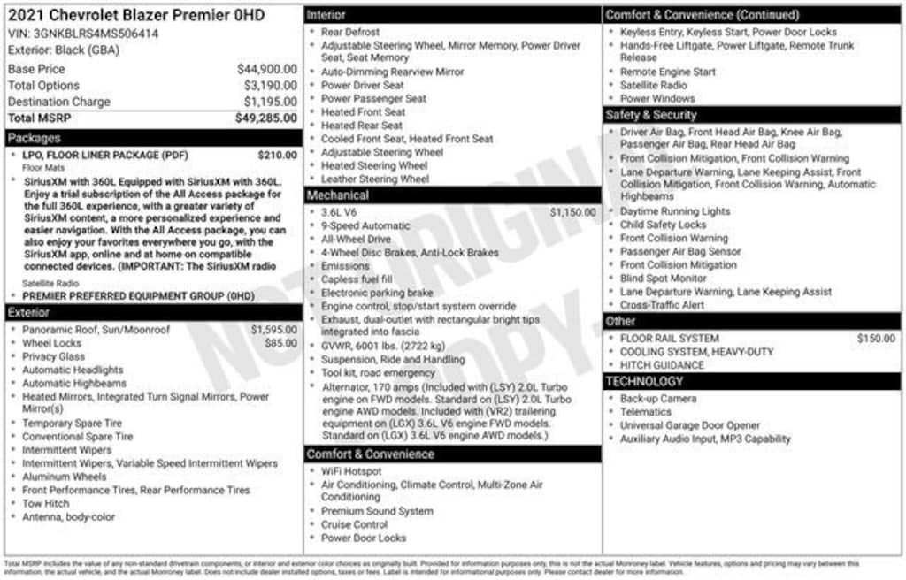 Used 2021 Chevrolet Blazer Premier SUV