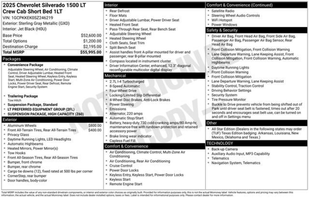 Used 2025 Chevrolet Silverado 1500 LT (2FL) Truck