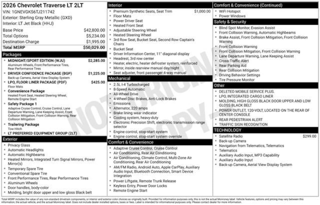 New 2026 Chevrolet Traverse LT SUV