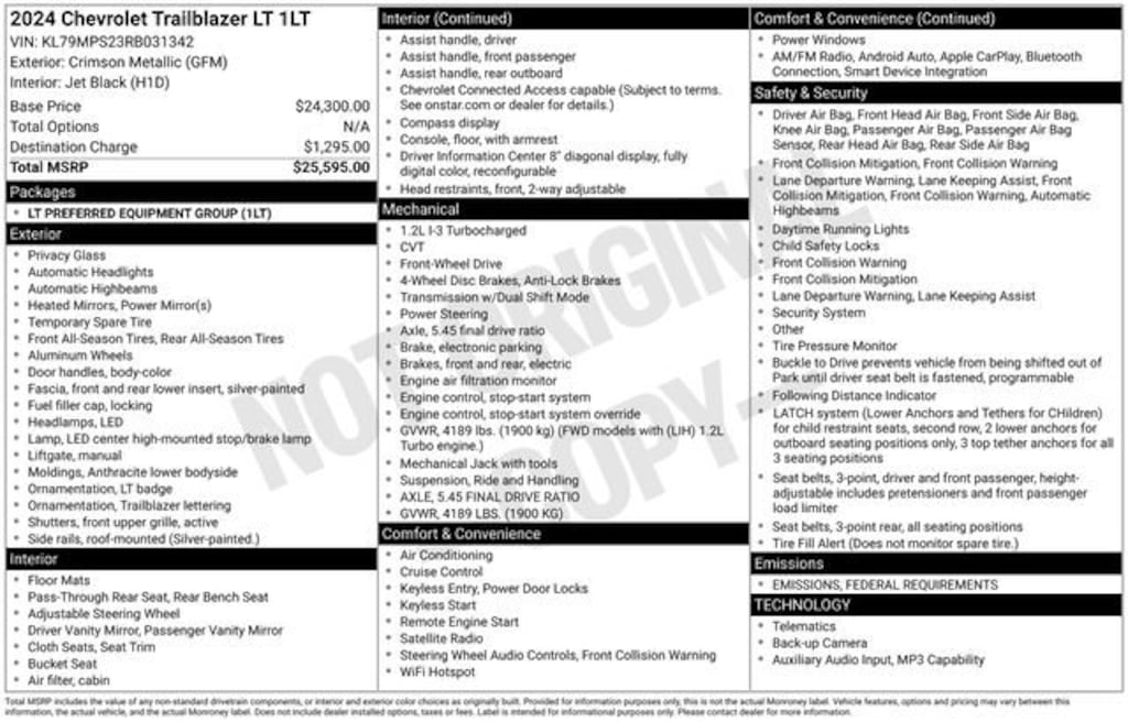 Used 2024 Chevrolet Trailblazer LT SUV