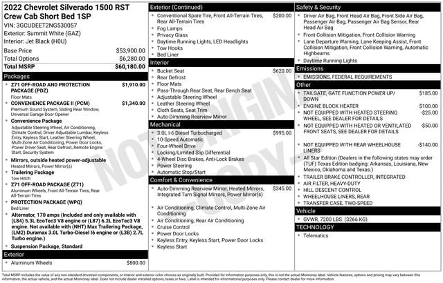 Certified 2022 Chevrolet Silverado 1500 RST with VIN 3GCUDEET2NG530057 for sale in Freeland, MI