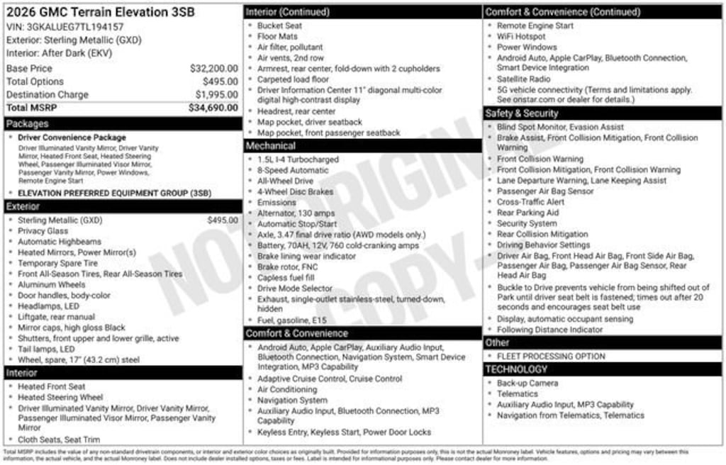 Used 2026 GMC Terrain Elevation SUV