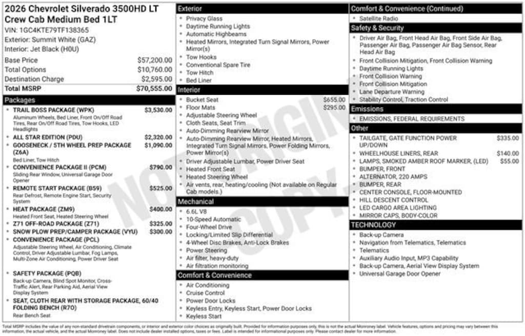 New 2026 Chevrolet Silverado 3500 HD LT Truck