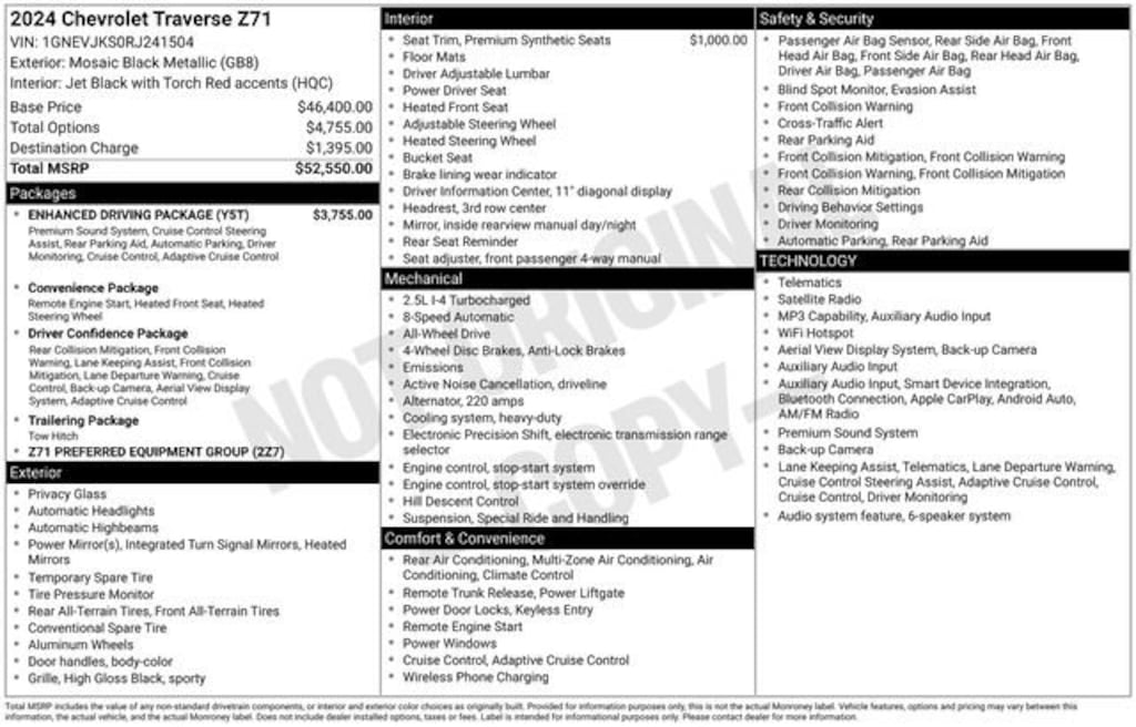 Used 2024 Chevrolet Traverse Z71 SUV