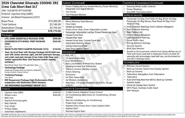 Used 2026 Chevrolet Silverado 2500 HD ZR2 Truck