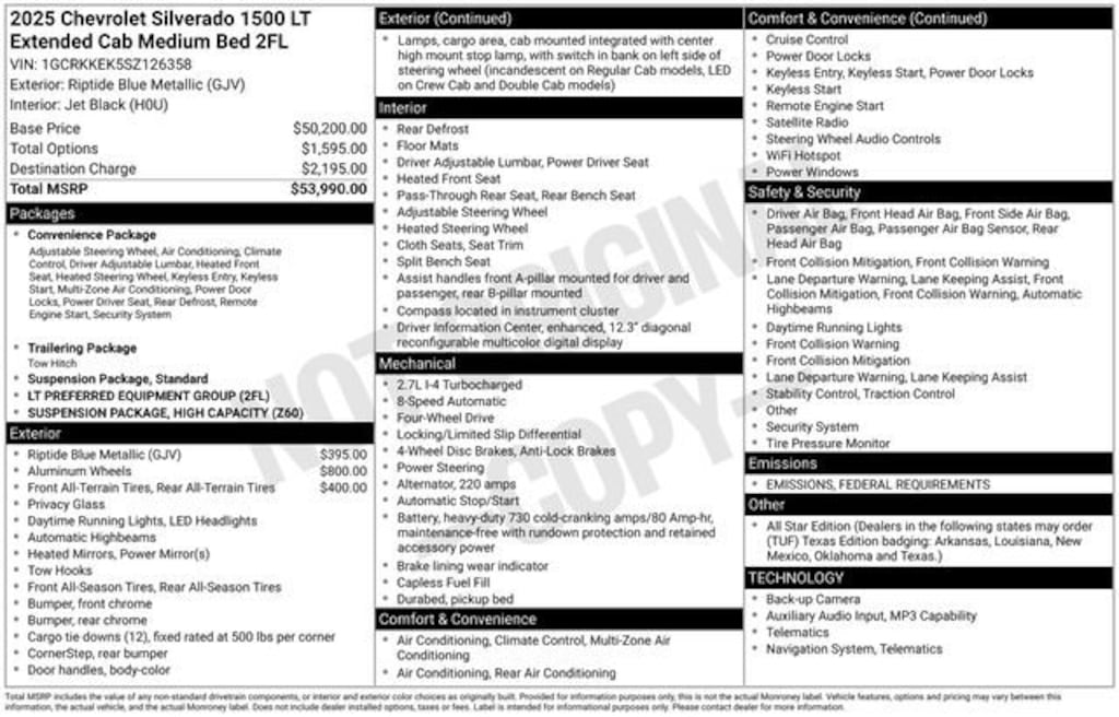 Used 2025 Chevrolet Silverado 1500 LT (2FL) Truck