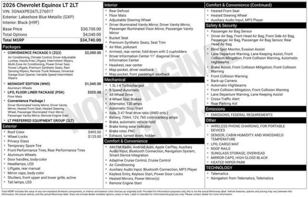 New 2026 Chevrolet Equinox LT SUV