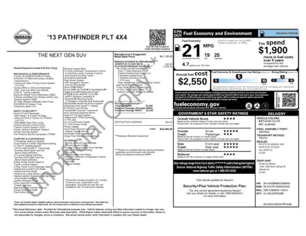 Used 2013 Nissan Pathfinder Platinum