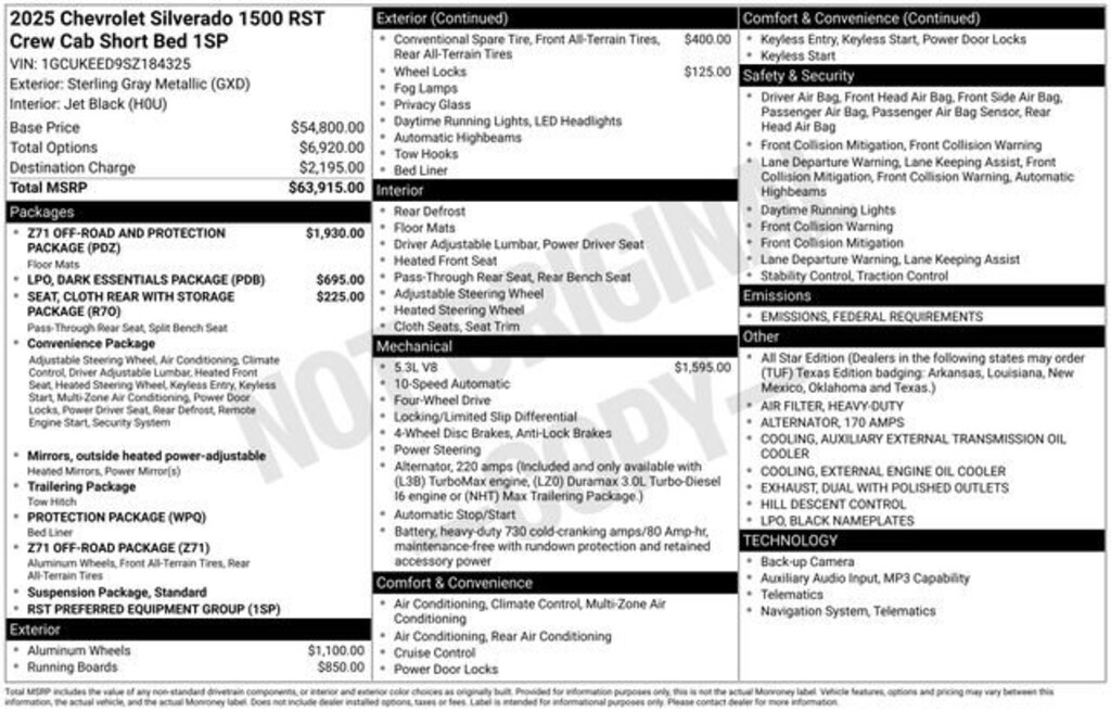 Used 2025 Chevrolet Silverado 1500 RST Truck