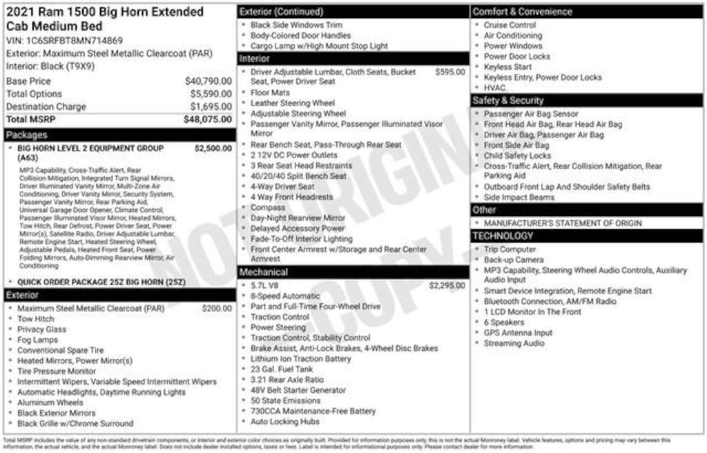 Used 2021 Ram 1500 Big Horn