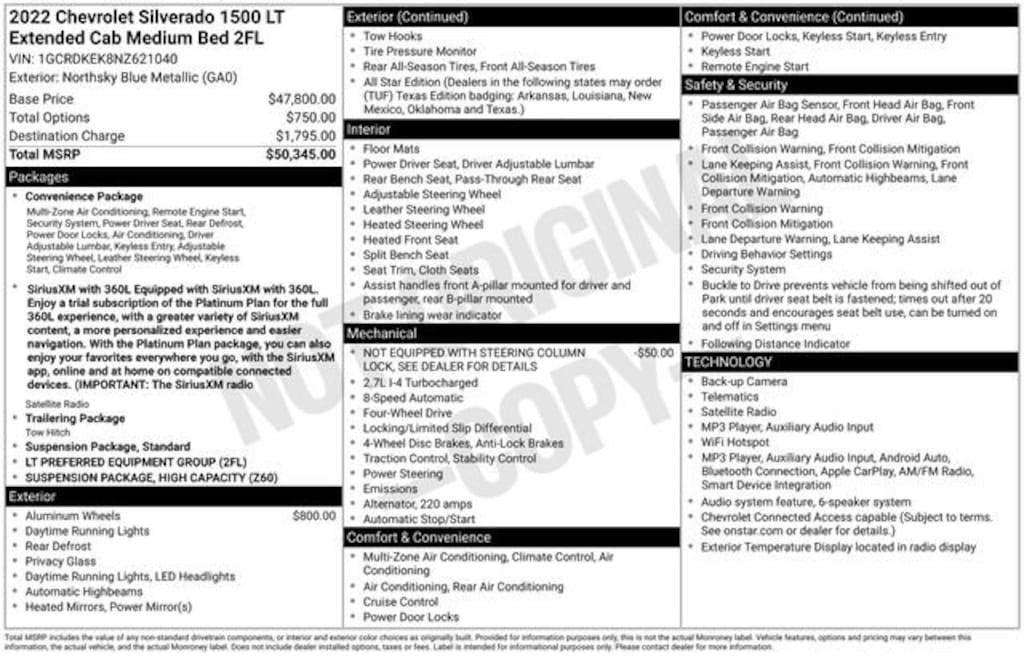 Used 2022 Chevrolet Silverado 1500 LT (2FL) Truck