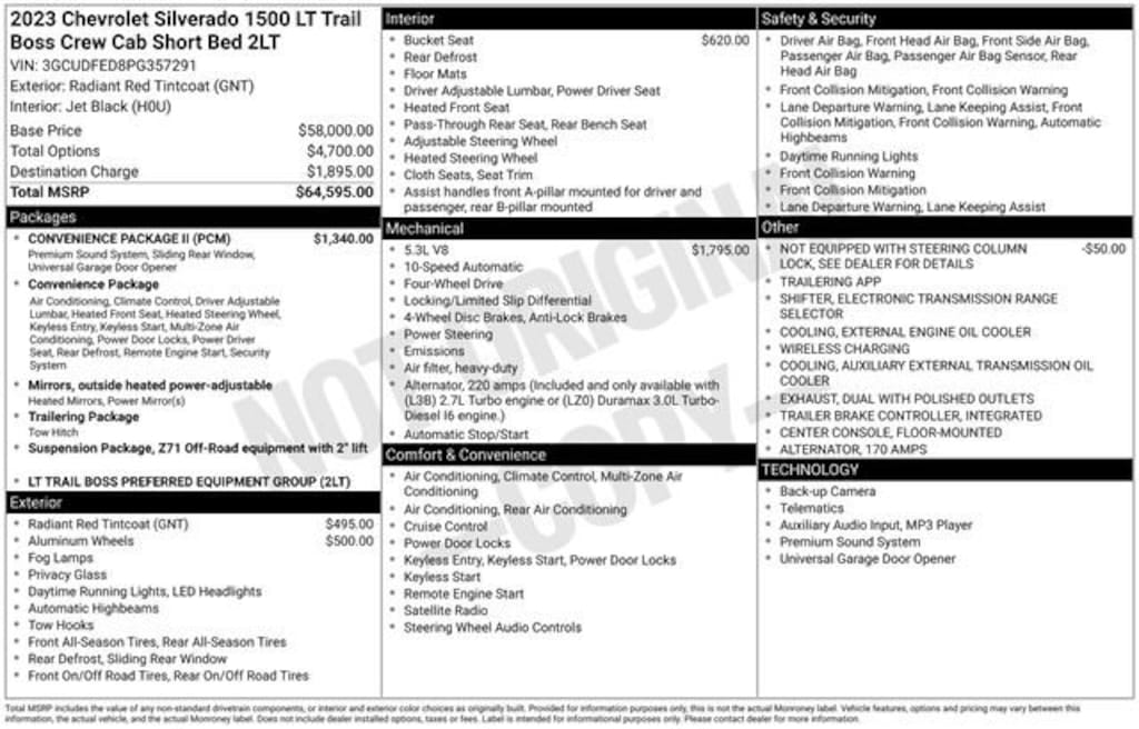Used 2023 Chevrolet Silverado 1500 LT Trail Boss Truck
