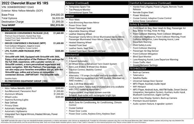 Used 2022 Chevrolet Blazer RS SUV