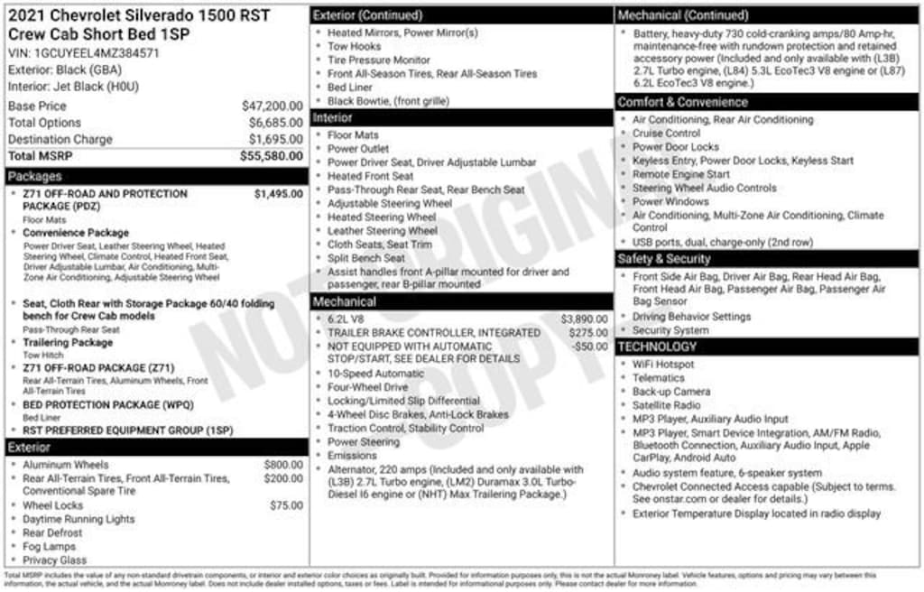 Used 2021 Chevrolet Silverado 1500 RST Truck