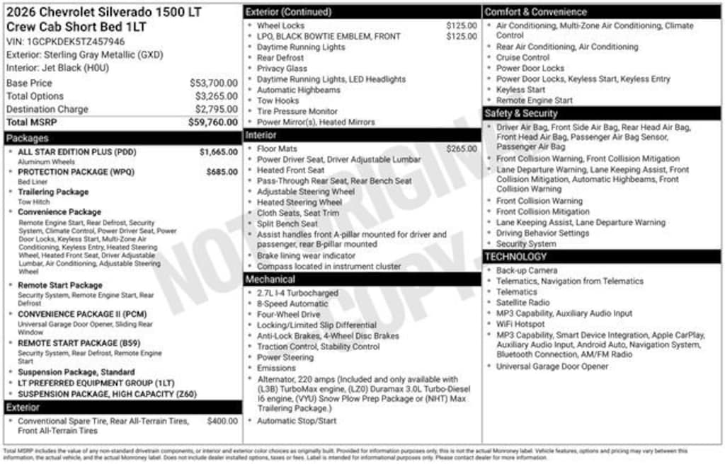 New 2026 Chevrolet Silverado 1500 LT Truck