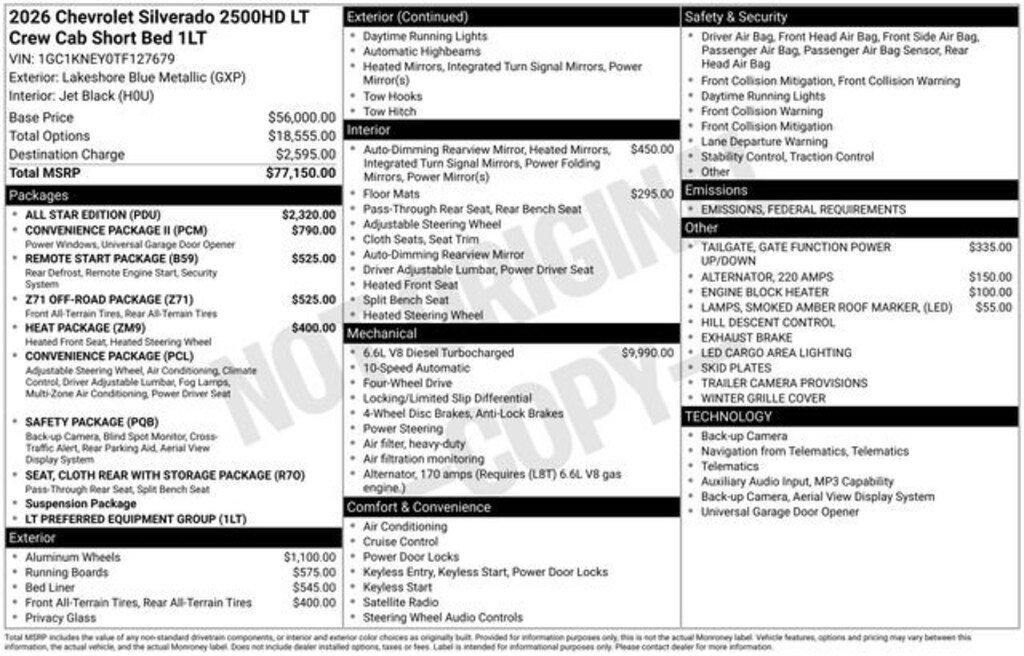New 2026 Chevrolet Silverado 2500 HD LT Truck