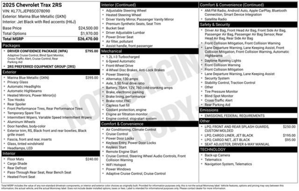 Certified 2025 Chevrolet Trax 2RS SUV