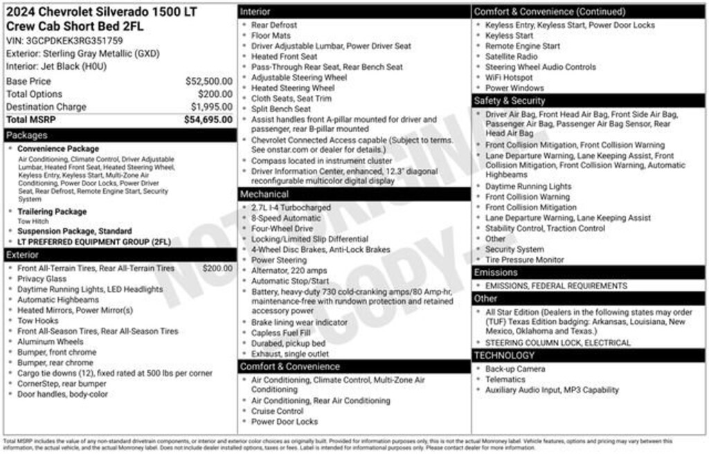 Used 2024 Chevrolet Silverado 1500 LT (2FL) Truck