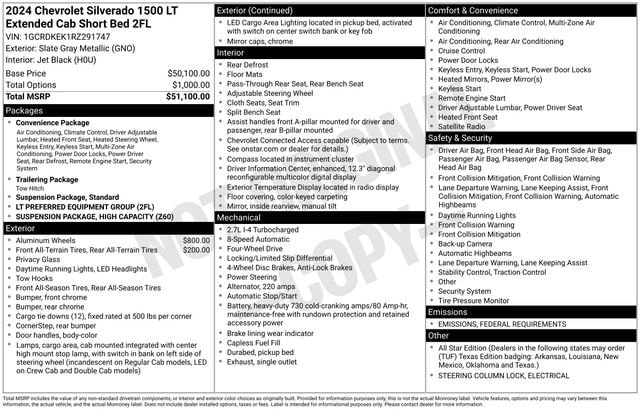 Used 2024 Chevrolet Silverado 1500 LT with VIN 1GCRDKEK1RZ291747 for sale in Freeland, MI