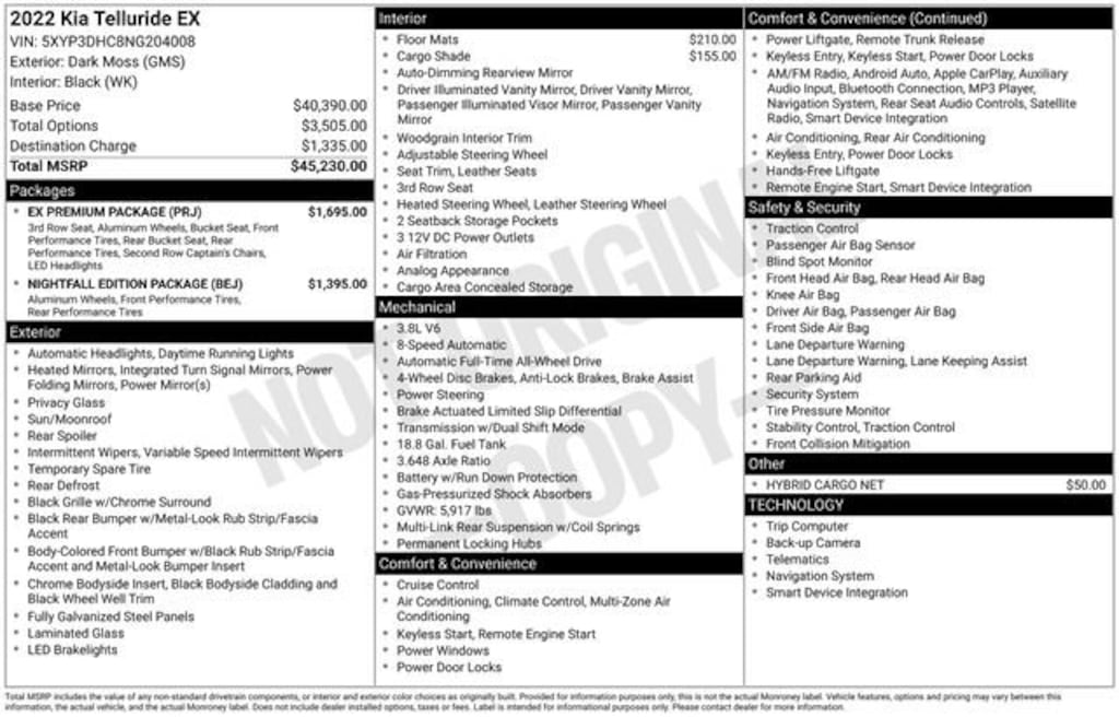 Used 2022 Kia Telluride EX