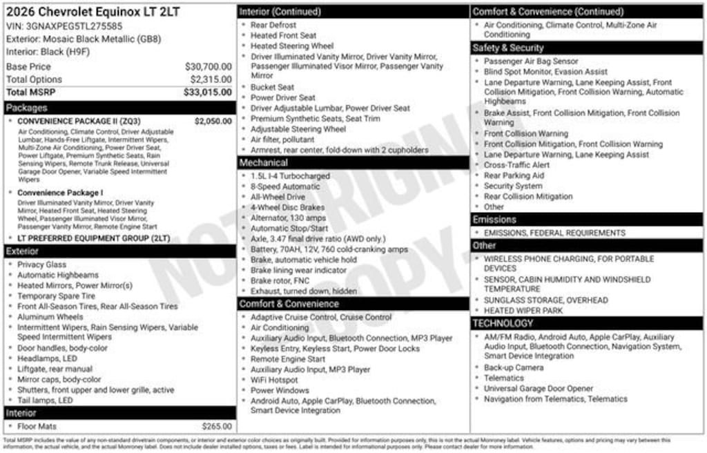 New 2026 Chevrolet Equinox LT SUV