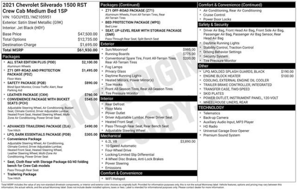 Used 2021 Chevrolet Silverado 1500 RST Truck