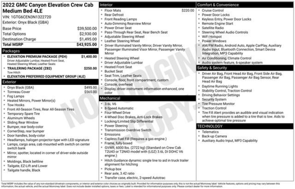 Used 2022 GMC Canyon 4WD Elevation Truck
