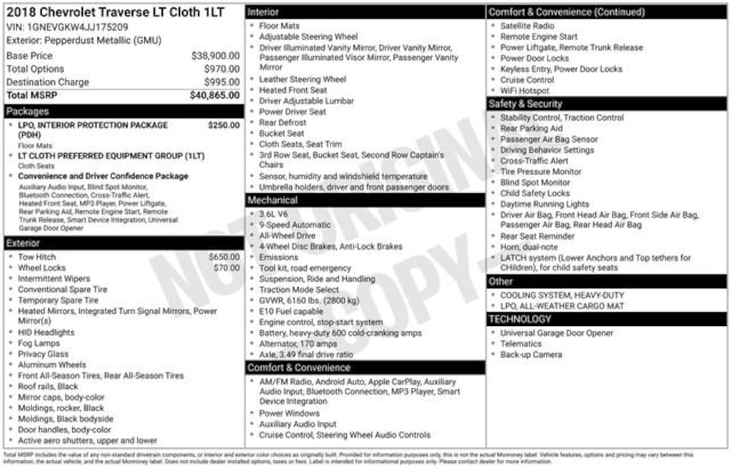 Used 2018 Chevrolet Traverse LT Cloth SUV