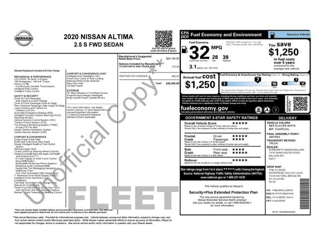 Used 2020 Nissan Altima S with VIN 1N4BL4BV0LC206735 for sale in Freeland, MI