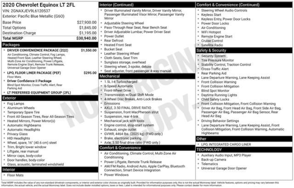 Used 2020 Chevrolet Equinox LT SUV