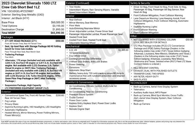 Used 2023 Chevrolet Silverado 1500 LTZ Truck