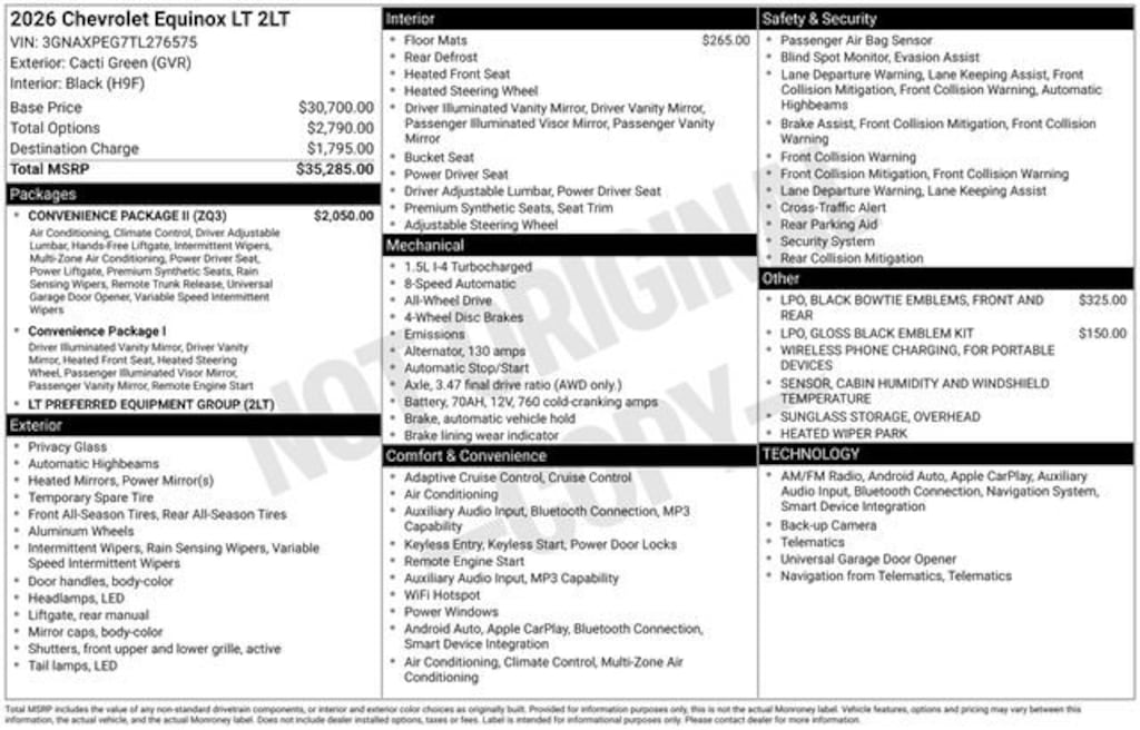 New 2026 Chevrolet Equinox LT SUV