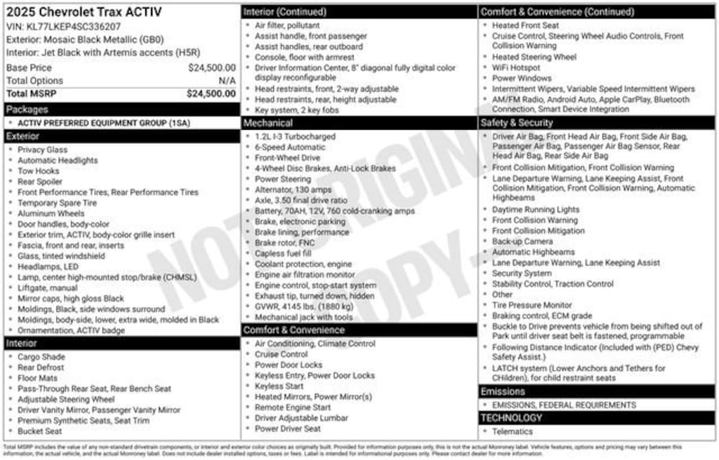 Certified 2025 Chevrolet Trax Activ SUV