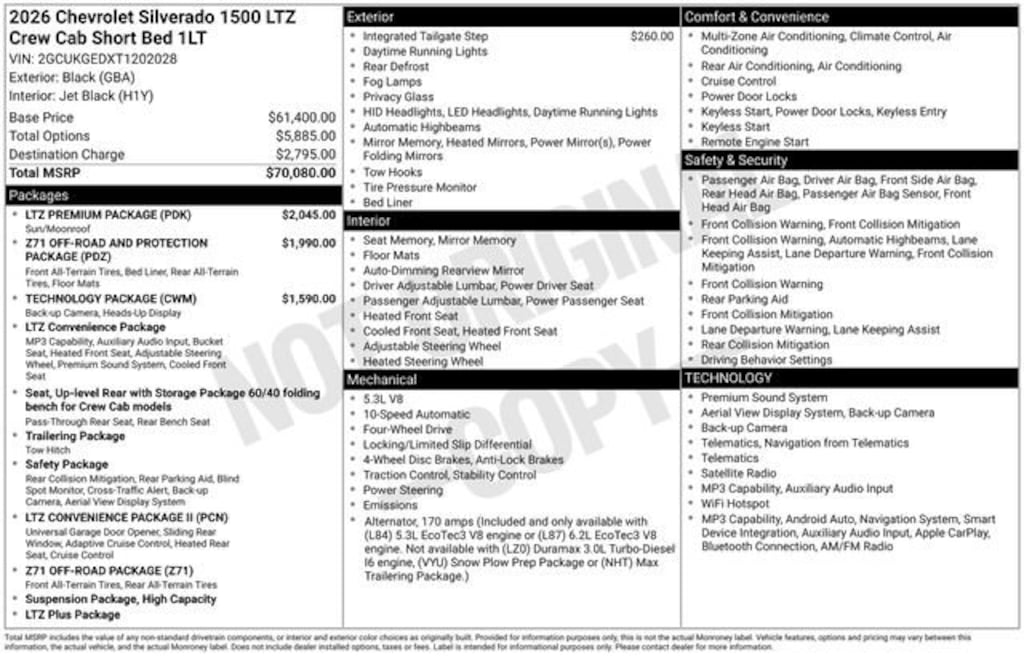 New 2026 Chevrolet Silverado 1500 LTZ Truck