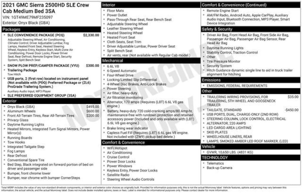 Used 2021 GMC Sierra 2500 HD SLE Truck