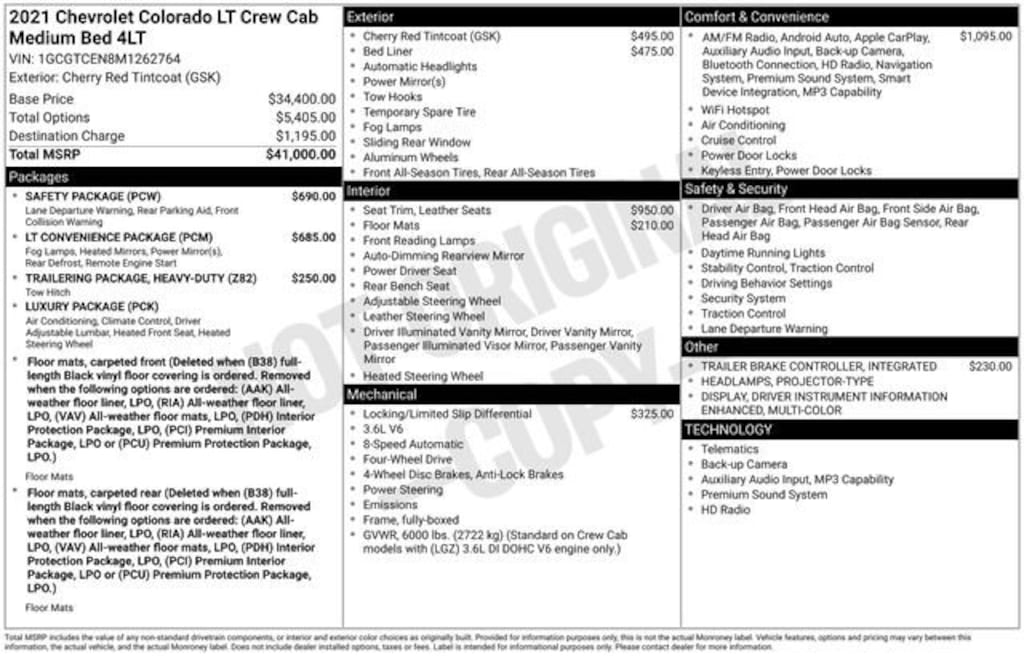 Used 2021 Chevrolet Colorado 4WD LT Truck