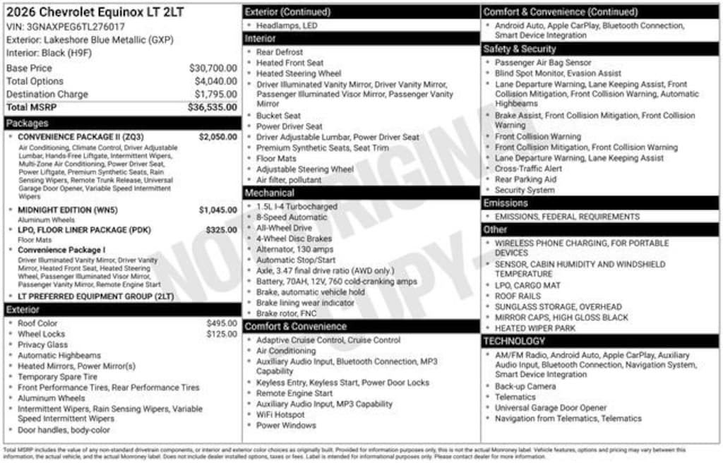 New 2026 Chevrolet Equinox LT SUV